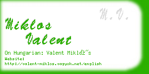 miklos valent business card
